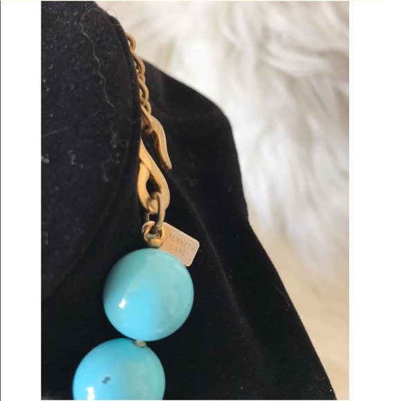 Kenneth Jay Lane Turquoise Colored Beaded Necklace - Picture 6 of 10